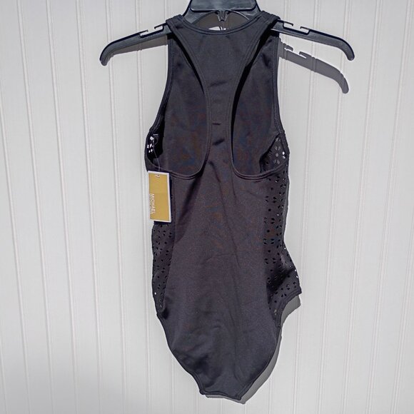 MICHAEL KORS Scuba Zip Swimsuit Womens 6 Black One Piece Bathing Suit NWT - Picture 9 of 16